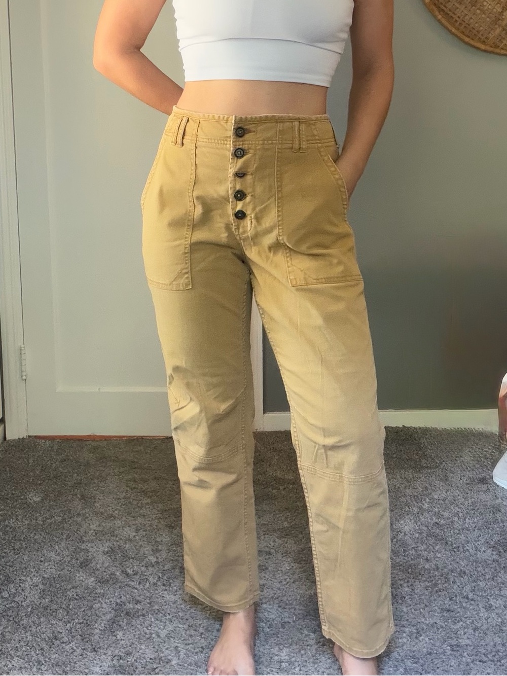 Anthropologie The Wanderer Tan Cargo Pants